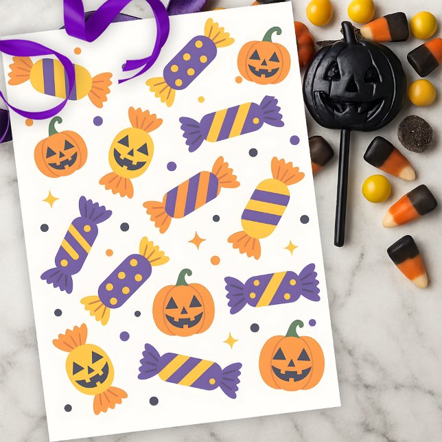 Papel De Seda Candy de Halloween y calabazas de Jack-o' (Subido por el creador)