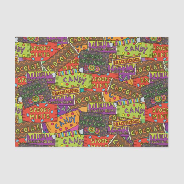 Papel De Seda Candy divertido de Halloween (Anverso)