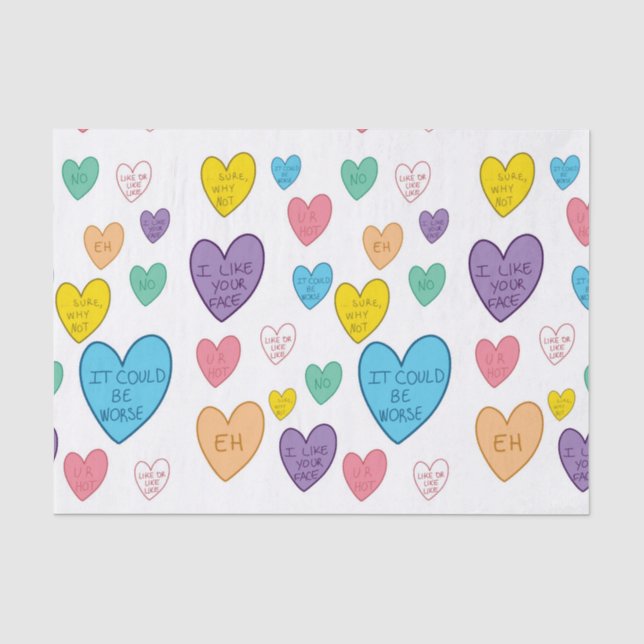 Papel De Seda Candy Hearts (Anverso)
