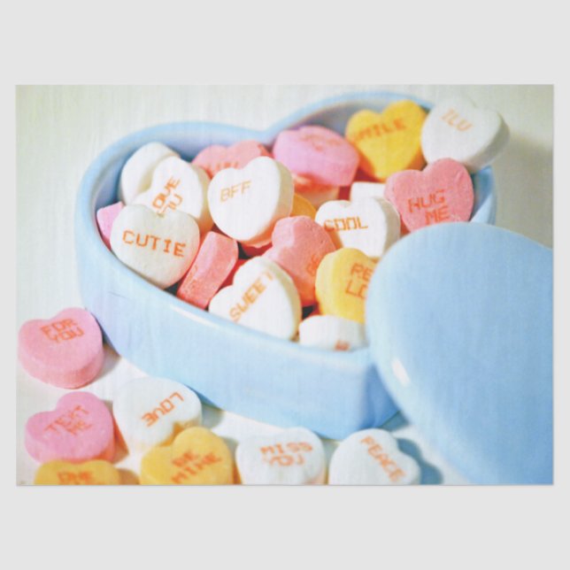 Papel De Seda Candy Hearts Valentine (Anverso)