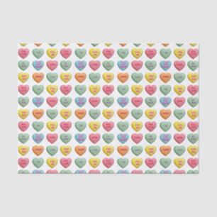 Papel De Seda Candy Love Hearts Romantic Words Pattern