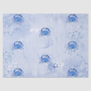 Papel De Seda Cangrejo Azul Acuarela