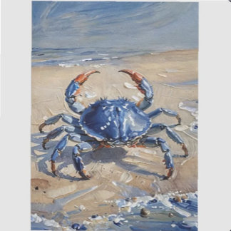 Papel De Seda Cangrejo Azul en la Playa