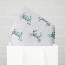 Papel De Seda Cangrejo de Acuarela Costera