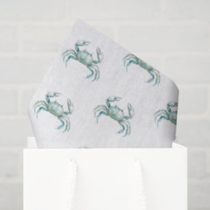 Papel De Seda Cangrejo de Acuarela Costera