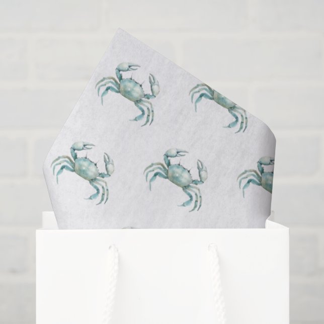 Papel De Seda Cangrejo de Acuarela Costera (Bolsa de regalo)