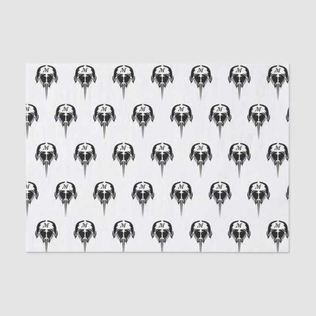 Papel De Seda Cangrejo herradura al estilo de tatuaje tribal (Anverso)