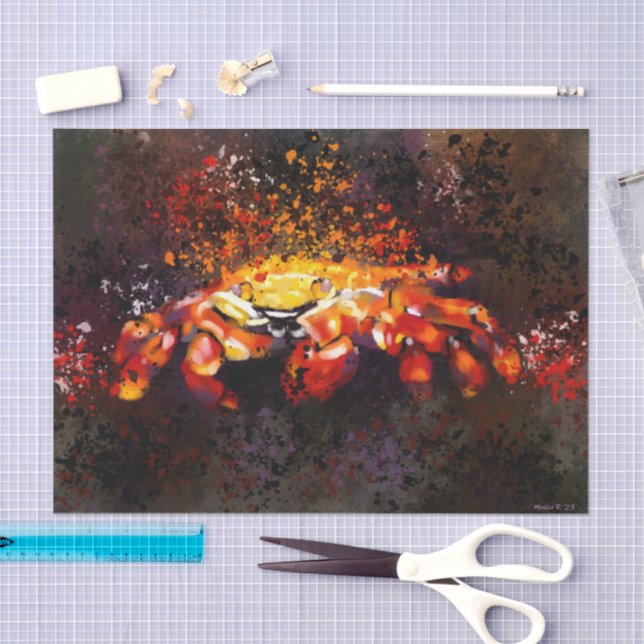 Papel De Seda Cangrejo Playa Costera Cáncer Desenlace Náutico (Artesanía)