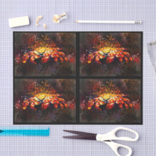 Papel De Seda Cangrejo Playa Costera Cáncer Náutico Decoupage