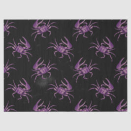 Papel De Seda Cangrejos morados en negro