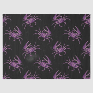 Papel De Seda Cangrejos morados en negro