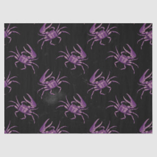 Papel De Seda Cangrejos morados en negro