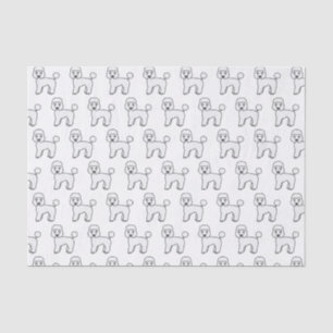 Papel De Seda Caniche de juguete blanco patrón de perro de dibuj