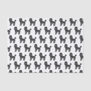 Papel De Seda Caniche de juguete negro patrón de perro de dibujo
