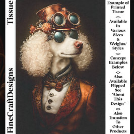 Papel De Seda Caniche de Steampunk Blanco Regio AX6 Decoupage