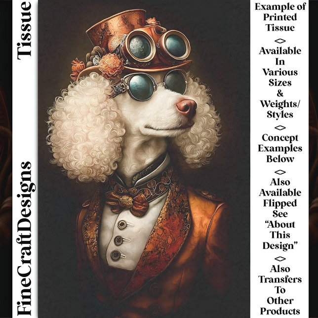 Papel De Seda Caniche de Steampunk Blanco Regio AX6 Decoupage (Subido por el creador)