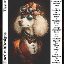 Caniche Steampunk Blanco Real CT8 Decoupage