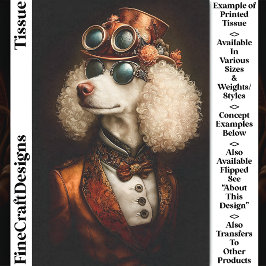 Papel De Seda Caniche Steampunk Blanco Real CT8 Decoupage