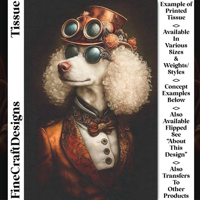 Papel De Seda Caniche Steampunk Blanco Real CT8 Decoupage (Subido por el creador)