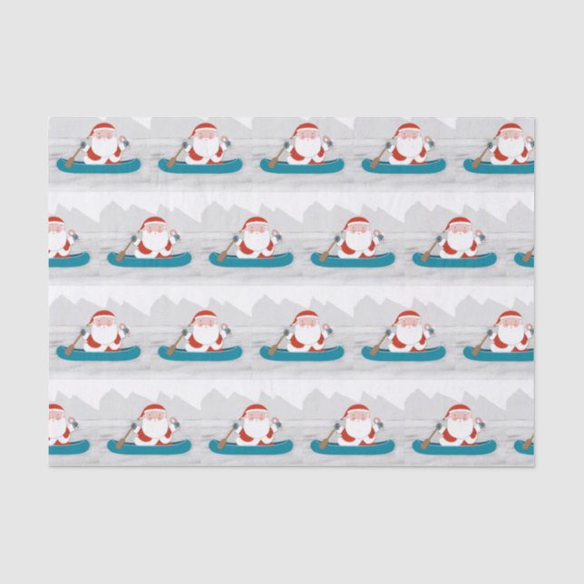 Papel De Seda Canoe Kayak Navidades Tejido (Anverso)