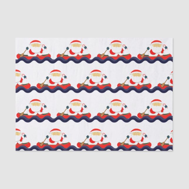 Papel De Seda Canoe Kayak Navidades Tejido (Anverso)