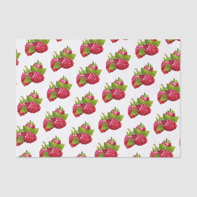 Papel De Seda Cañón de frutas de frambuesa (Anverso)