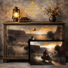 Papel De Seda Cañón Viaje en Motocicleta Decoupage