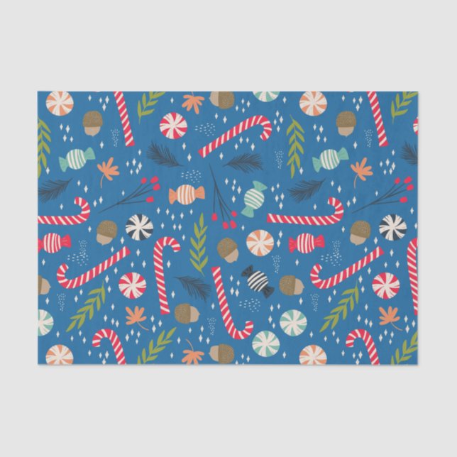 Papel De Seda Cañones de canto y Navidades envueltos dulce (Anverso)