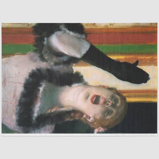 Papel De Seda Cantante con un guante, Edgar Degas (Anverso)