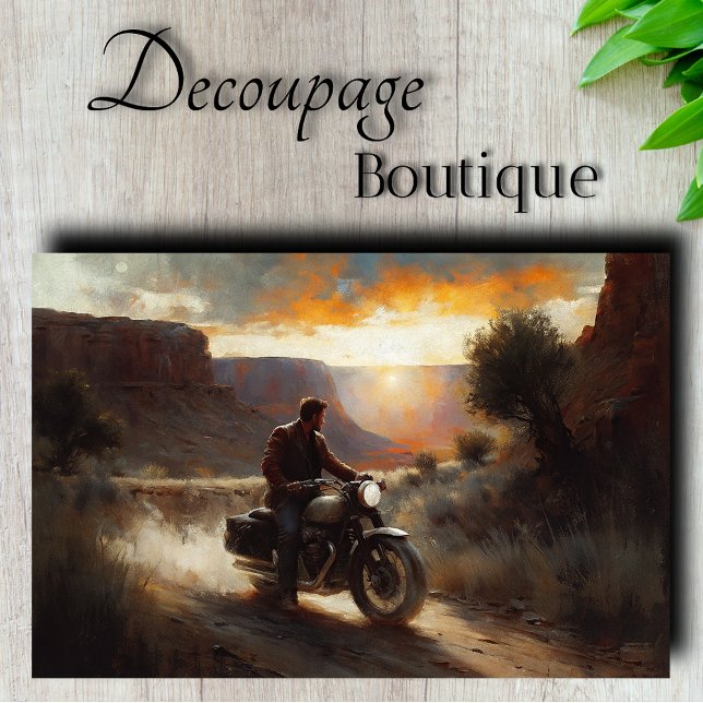 Papel De Seda Canyon Motorcycle Journey Decoupage (Canyon Motorcycle Journey Decoupage Tissue Paper)