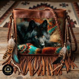 Papel De Seda Canyon Night Black Wolf Portrait