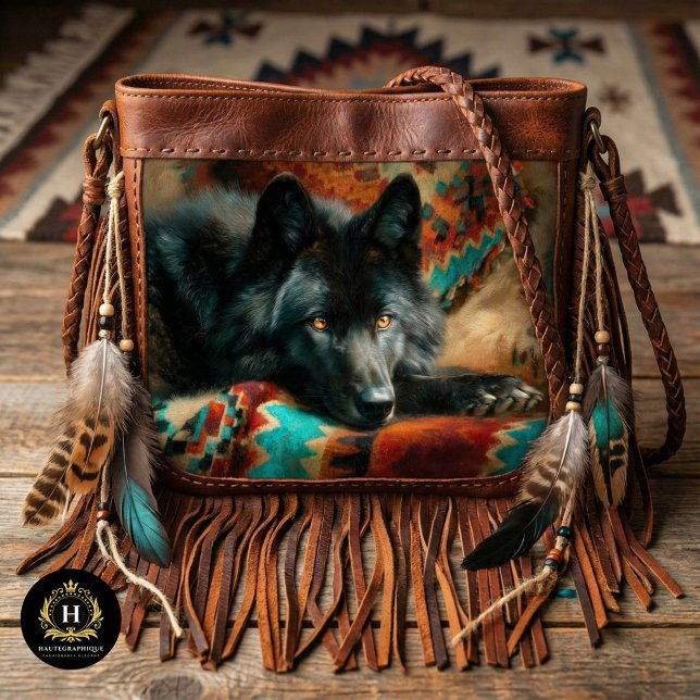 Papel De Seda Canyon Night Black Wolf Portrait (Subido por el creador)