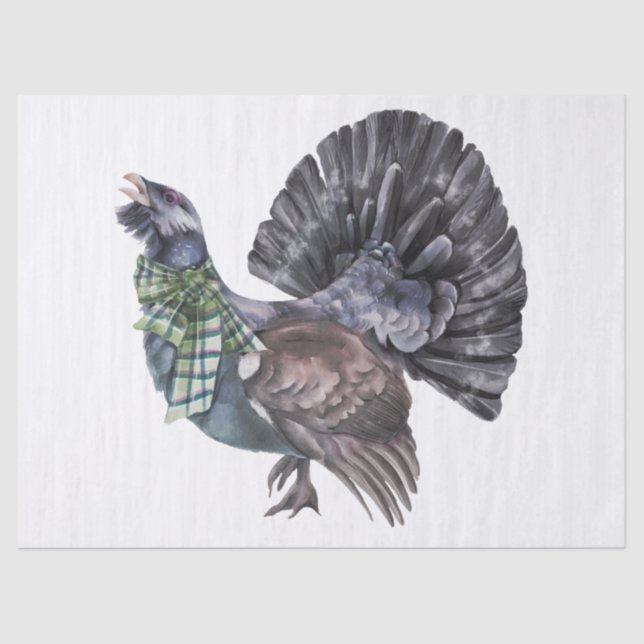 Papel De Seda Capercaillie Tartan Scalf Highland Watercolor (Anverso)