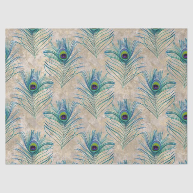 Papel De Seda Caperos azules en descomposición marrón claro (Anverso)