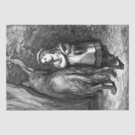 Papel De Seda Caperucita Roja se encuentra con el viejo lobo