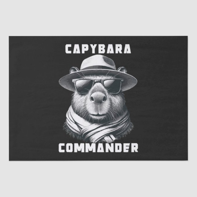 Papel De Seda Capibara Con Gafas De Sol Capy Comandante (Anverso)