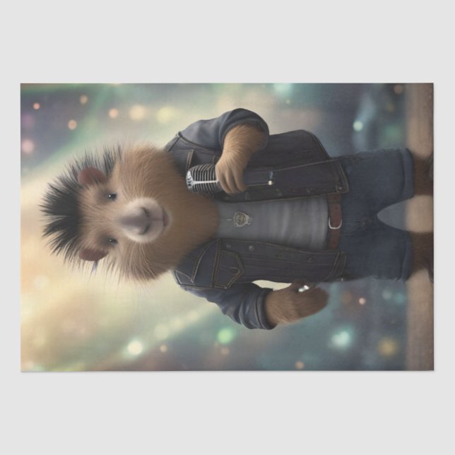Papel De Seda "Capibara Mohawk: ¡Sacudiendo el Río!" (Anverso)