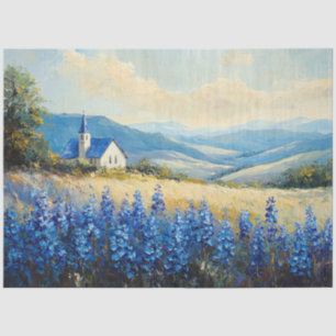 Papel De Seda Capilla campestre flor silvestre azul