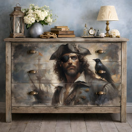 Papel De Seda Capitán Pirata Cuervo Decoupage