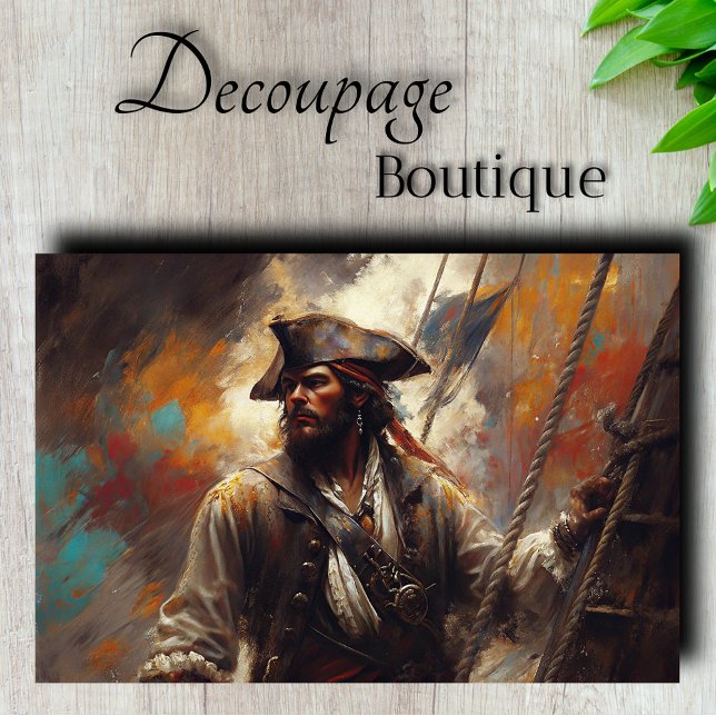 Papel De Seda Capitán Pirata Decoupage (Pirate Captain Decoupage Tissue Paper)