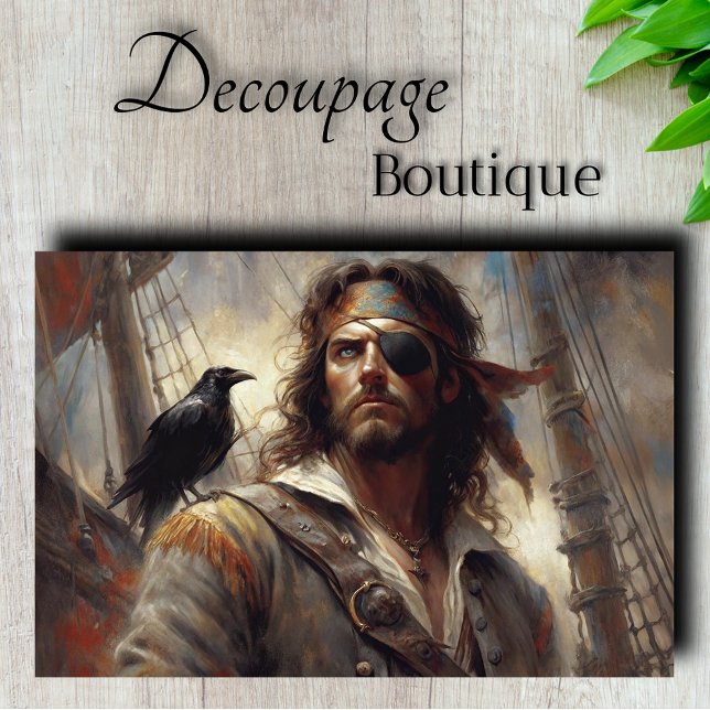 Papel De Seda Capitán Pirata Decoupage de Bandana (Pirate Captain Bandana Decoupage Tissue Paper)