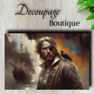 Papel De Seda Capitán Pirata Plateado Decoupage