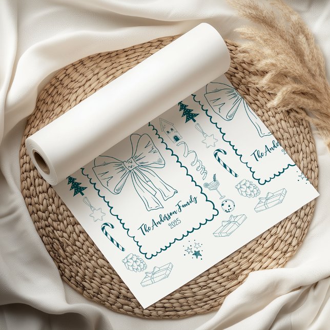 Papel De Seda Caprichosa Doodle Navideña Divertida (Subido por el creador)