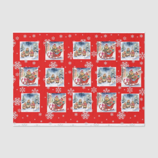 PAPEL DE SEDA CAPYBARA XMAS TISSUE PAPER (Anverso)