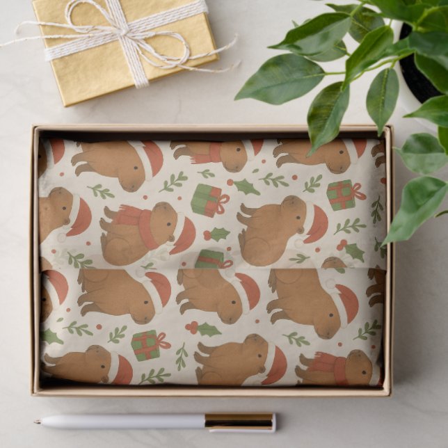 Papel De Seda Capybaras en Navidades (Regalo )