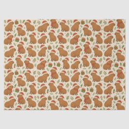 Papel De Seda Capybaras en Navidades