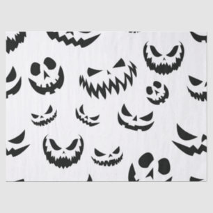 Papel De Seda Cara de calabaza de calabaza Jack O Lantern en bla