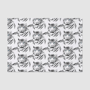 Papel De Seda Cara de felino salvaje amante de animales Tigre de