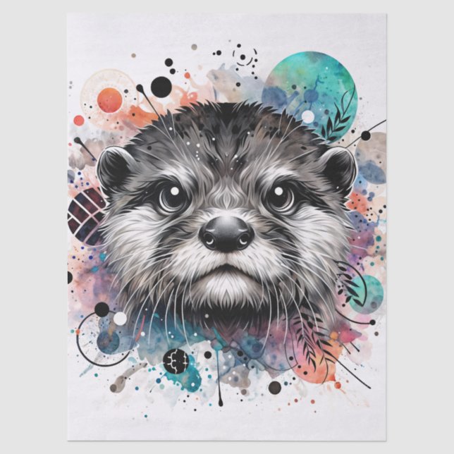 Papel De Seda Cara de Nutria Multicolor (Anverso)