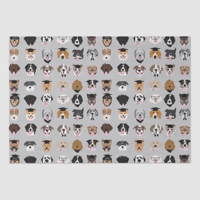 Papel De Seda Cara de perro de graduación (Anverso)